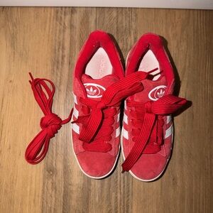 Adidas Women's Red and White Athletic Shoes